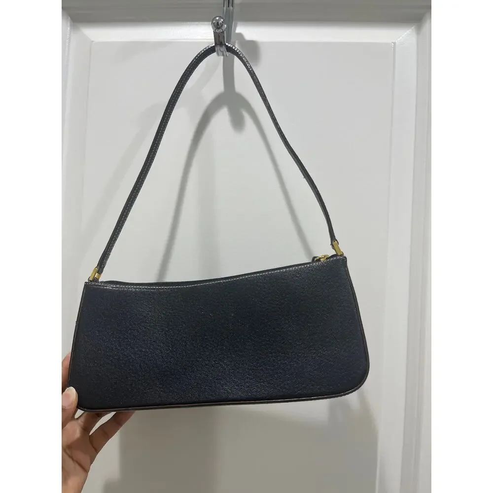 Kate Spade Vintage Black Leather Minimal Shoulder Bag